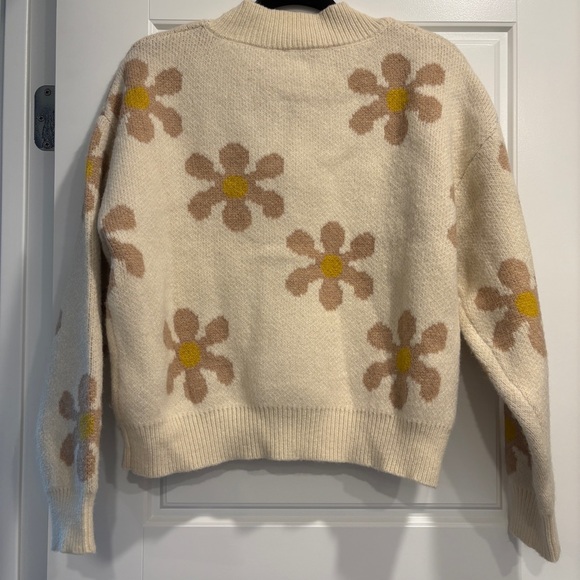 Industry Republic Clothing Retro Daisy Print Warm Cardigan Sweater Womens Medium - Picture 3 of 10